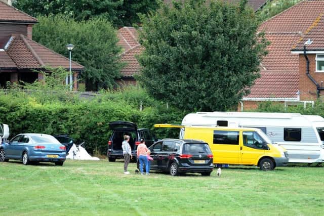Travellers on Sutton Lawn last year.