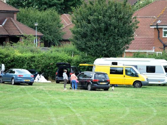 Travellers on Sutton Lawn last year.