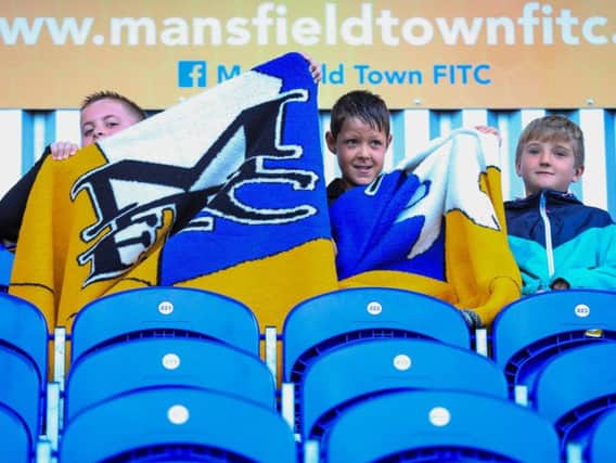 Mansfield Town fans at today's friendly with Glasgow Rangers U23's.