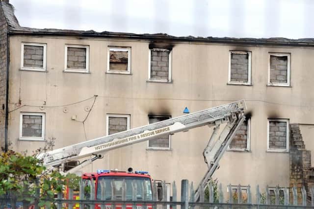The blaze gutted the building.