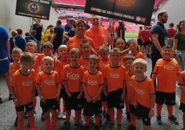 The proud Kixx Mansfield Academy children at Wembley Stadium.