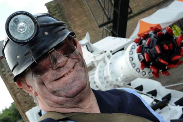 Former miner, David Cowpe, from Huthwaite, dressed up for his visit to the Pleasley Pit open day.