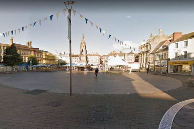 The incident took place in Mansfield Market Place