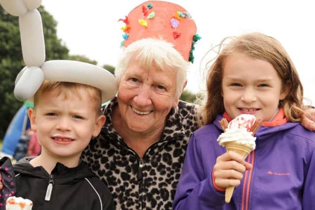 Irene Cooper with her grandchildren, Ava Cooper 9 and 6 year old brother Oscar.