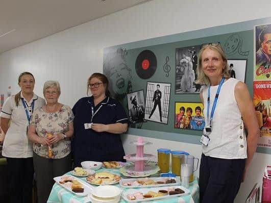 From left, Laura Jeffs, her gran Susan Buxton, Adele Bonsall and Suzanne Banks, trust chief nurse, at the relaunch..
