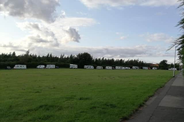Travellers on site at Bellamy Road.