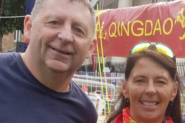 Stewart and Joanne Worker before she set off around the world.