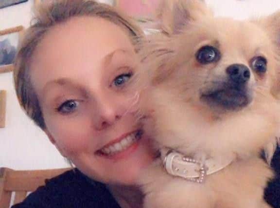 Lucy with her dog Barbara.