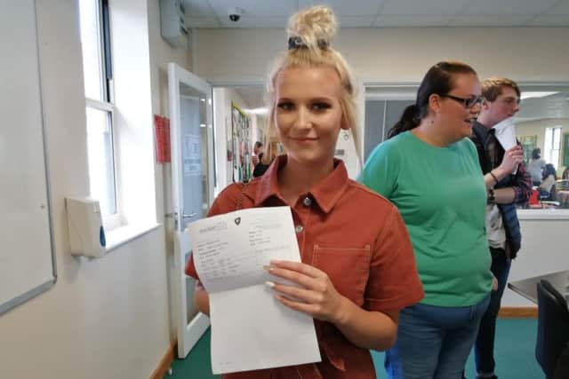 Ali Eardley celebrates getting into Sheffield Hallam to study children's nursing.