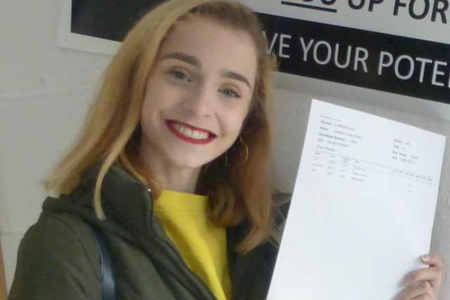 Isabella Clare celebrates her outstanding results.