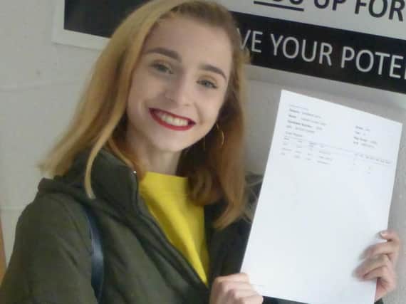 Isabella Clare celebrates her outstanding results.