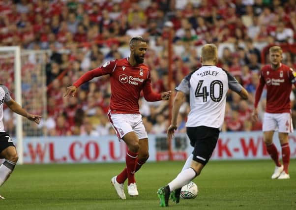 Nottingham Forest midfielder John BOSTOCK during the Carabao Cup game between Nottingham Forest and Derby County at The City Ground Nottingham 27-08-19 Image