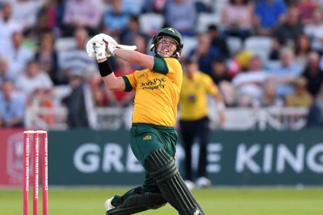 Tom Moores in action for Outlaws against Yorkshire Vikings.