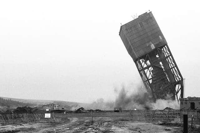 Warsop Main Colliery being demolished in 1989.
