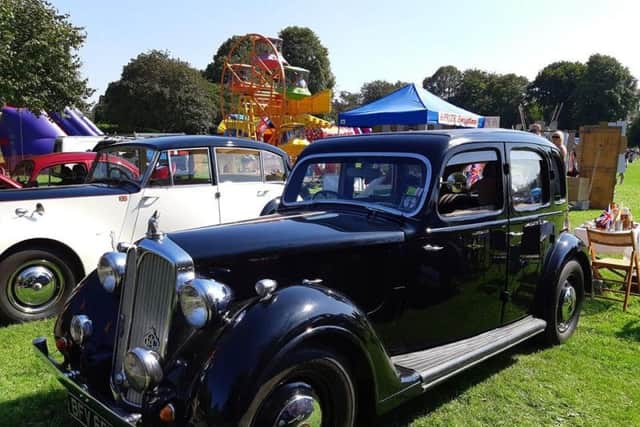 Classic cars line up