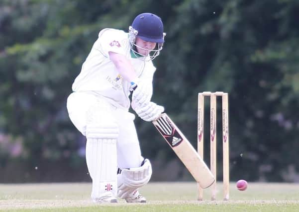 Callum McKenzie, who stroked a century for relegated Farnsfield in their last Notts Premier League match. (PHOTO BY: Richard Parkes)