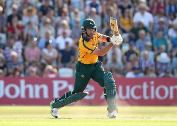 NOTTINGHAM, ENGLAND - AUGUST 25: Dan Christian of Notts Outlaws bats during the Vitality T20 Blast match between Notts Outlaws and Yorkshire Vikings at Trent Bridge on August 25, 2019 in Nottingham, England. (Photo by Jan Kruger/Getty Images)