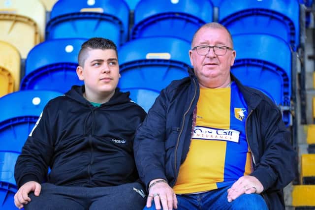 Picture John Hobson/AHPIX LTD, Sky Bet League Two, Mansfield Town v Scunthorpe United, One Call Stadium, Mansfield, UK, 07/09/19, K.O 3pmMansfield fans waiting for KOHoward Roe>07973739229