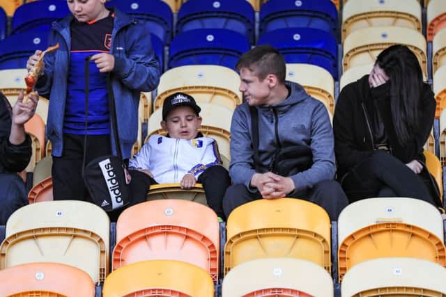 Picture John Hobson/AHPIX LTD, Sky Bet League Two, Mansfield Town v Scunthorpe United, One Call Stadium, Mansfield, UK, 07/09/19, K.O 3pmMansfield fans waiting for KOHoward Roe>07973739229