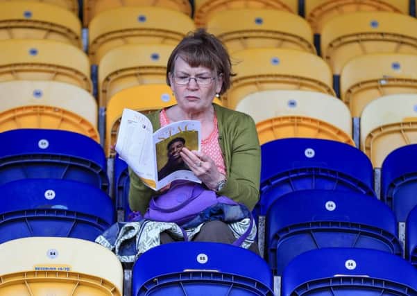 Picture John Hobson/AHPIX LTD, Sky Bet League Two, Mansfield Town v Scunthorpe United, One Call Stadium, Mansfield, UK, 07/09/19, K.O 3pm

Mansfield fans waiting for KO

Howard Roe>07973739229