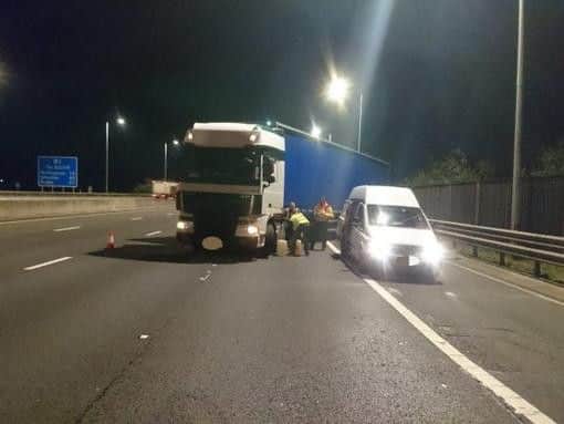 Picture posted on the @HighwaysEMIDS Twitter account.