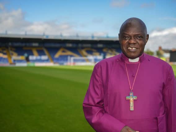 Launch of oneLIFE mission at Mansfield Town FC ground, pictured  is Archbishop of York John Sentamu