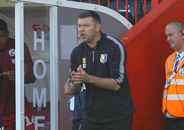 Picture Gareth Williams/AHPIX LTD, Football, Sky Bet League Two, Crawley Town v Mansfield Town, Checkatrade.com Stadium, Crawley, UK, 14/09/19, K.O 3pm

Howard Roe>07973739229

Mansfield boss John Dempster encourages his side