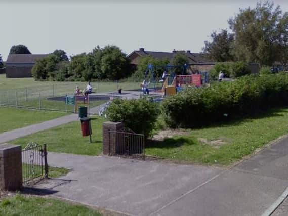 The play area, on Recreation Close, Clowne.
