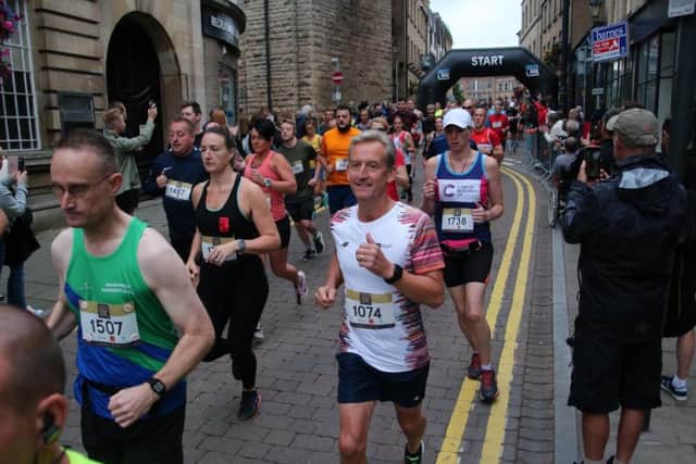 Runners start off on the 10K