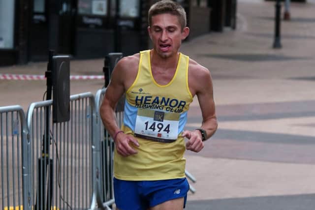 The winner of the 10K race, Kristian Watson, of Heanor Running Club.