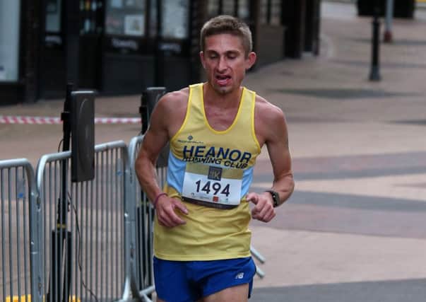 The winner of the 10K race, Kristian Watson, of Heanor Running Club.