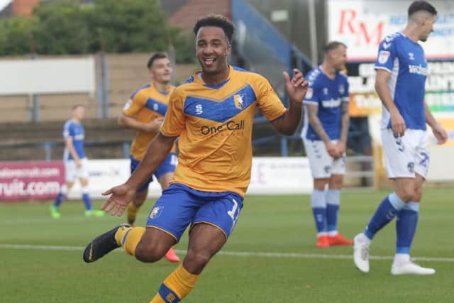 Mansfield Town v Oldham Athletic, Nicky Maynard scores