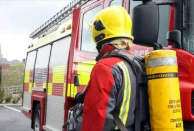 Firefighters tackled the blaze at an industrial building