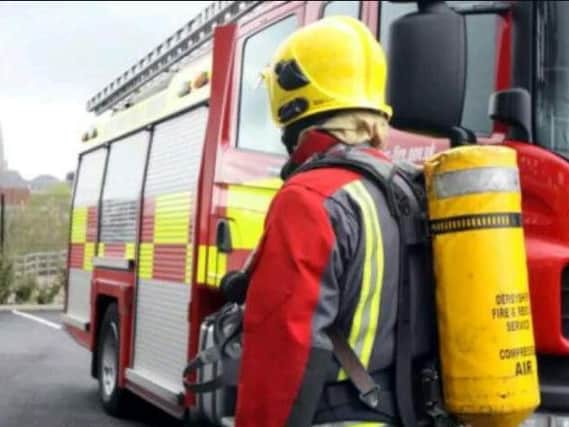 Firefighters tackled the blaze at an industrial building