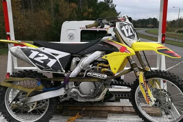 An illegal, off-road bike was seized by officers on the Rainworth Bypass.