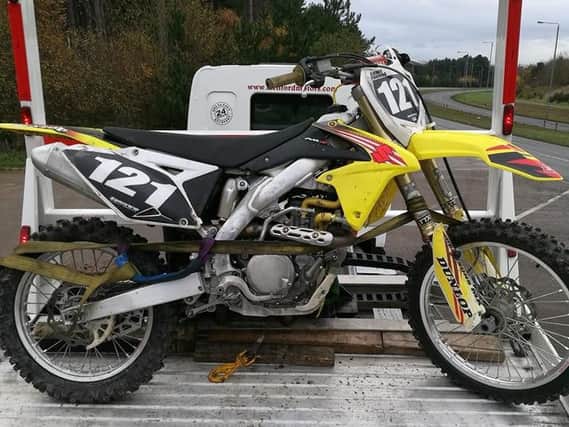 An illegal, off-road bike was seized by officers on the Rainworth Bypass.