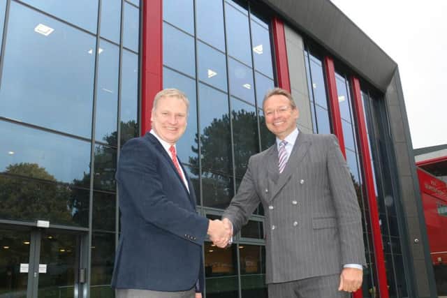 Mark Biggs, of Nottingham Trent University, left, and Andrew Cropley, college principal.