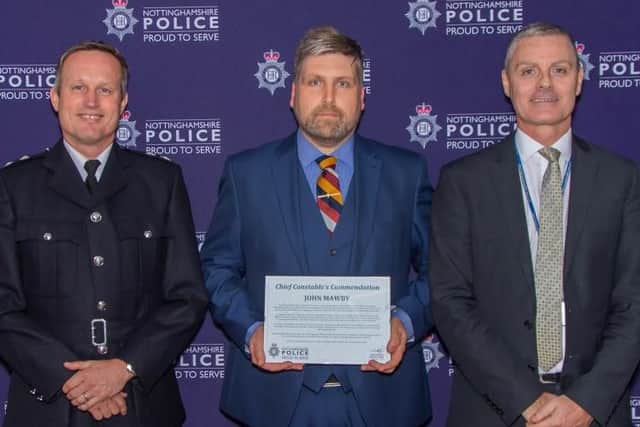 John Mawby, centre.