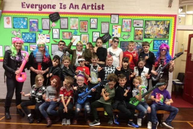 Year 5 class all dressed up.
