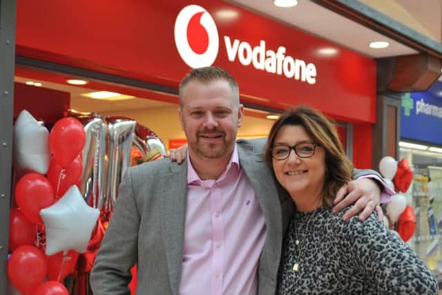 James Lambert and Louise Buxton, launched the new Vodafone Franchise store in Sutton.