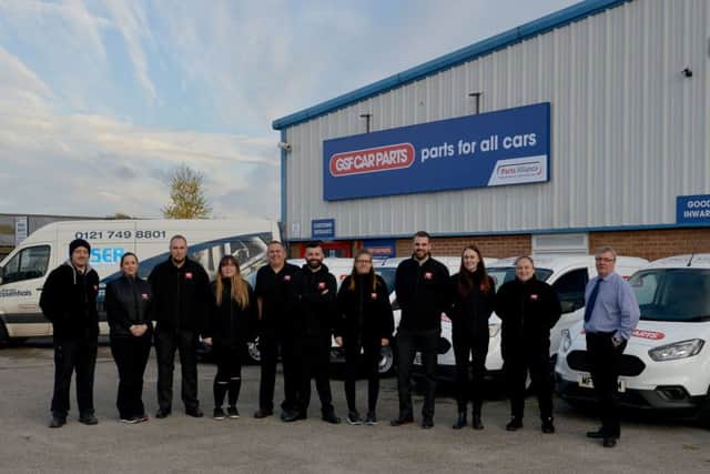 New car parts business opening soon at Old Mill Lane Industrial Estate, Mansfield Woodhouse, pictured are manager Ben Schofield and team