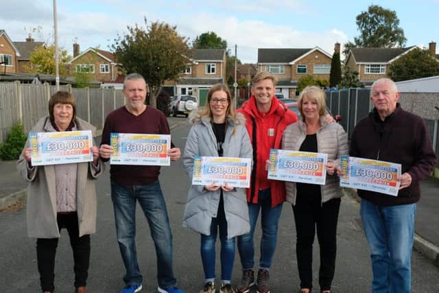 Left to right: Margaret Harvey, Keith Mason, Claire Trewick, Jeff Brazier, Dianne Patterson and Michael Postles.
