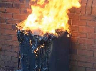 Fire crews tackle wheelie bin blaze in Ashfield