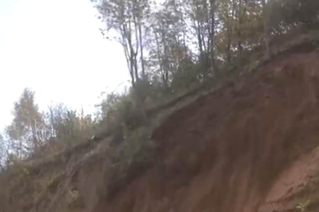 The quarry collapsing.