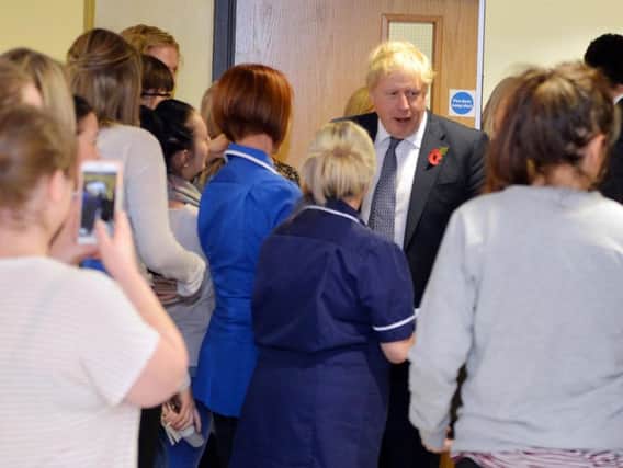 Boris Johnson visits King's Mill Hospital.