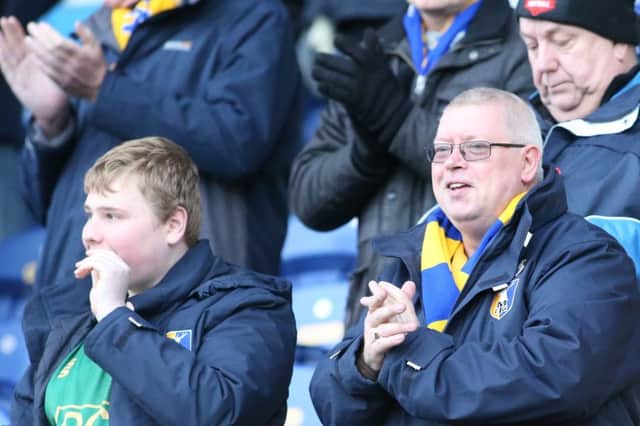 Mansfield Town fans ahead of kick-off.