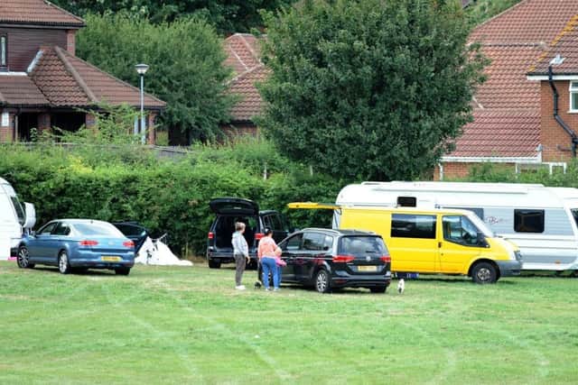 Travellers have set up camp on Sutton Lawn several times in recent years.