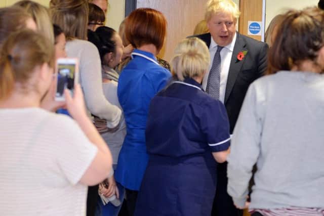 Boris Johnson at King's Mill Hospital.