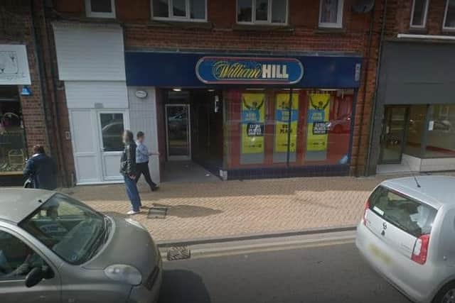 William Hill, on Outram Street, Sutton, was hit.