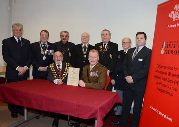 Ashfield District Council sign a community covenant to look after the welfare of the armed forces G130329-1a